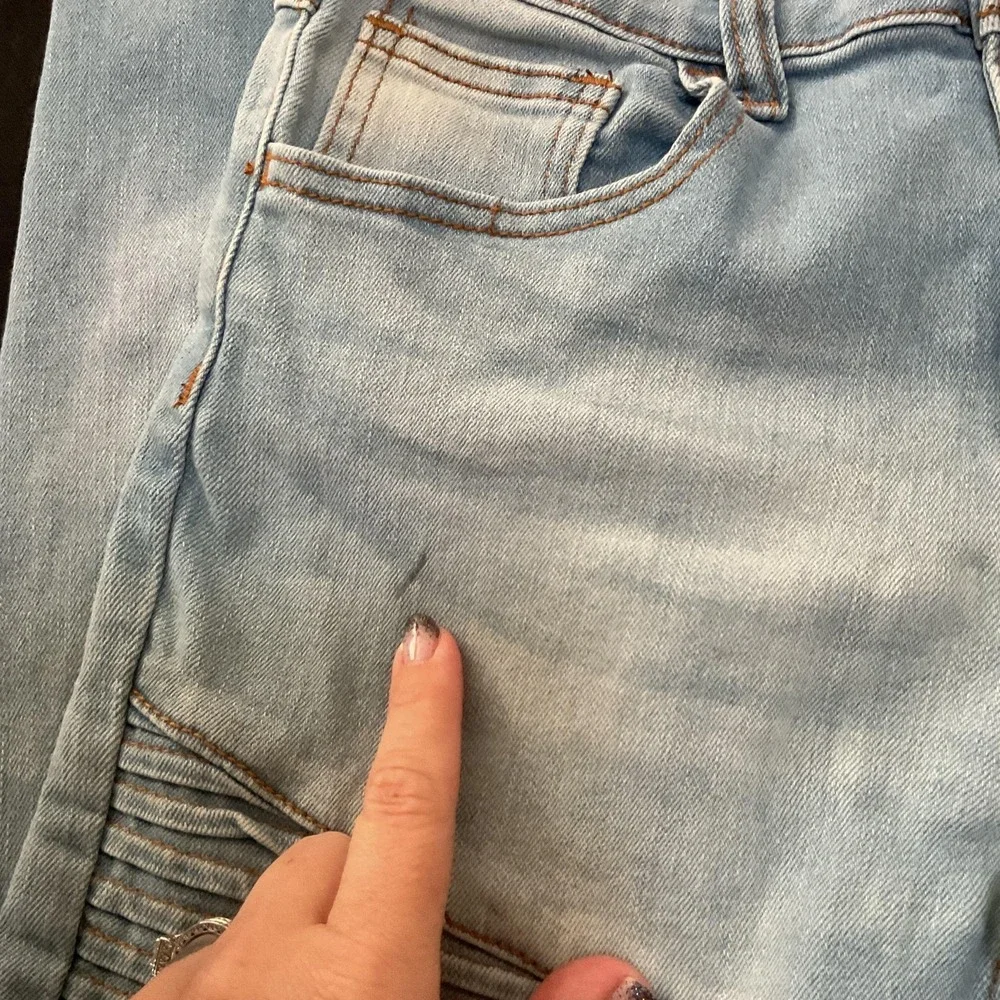 Ring Of Fire Jeans Boys 16 Slim Light Wash Blue Moto Biker‎ Skinny Stretch Denim